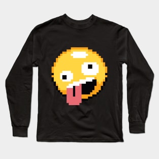 Zany Pixel Emoji Long Sleeve T-Shirt